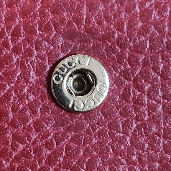 Gucci Interlocking G Chain Wallet Red Leather - Picture 9 of 16